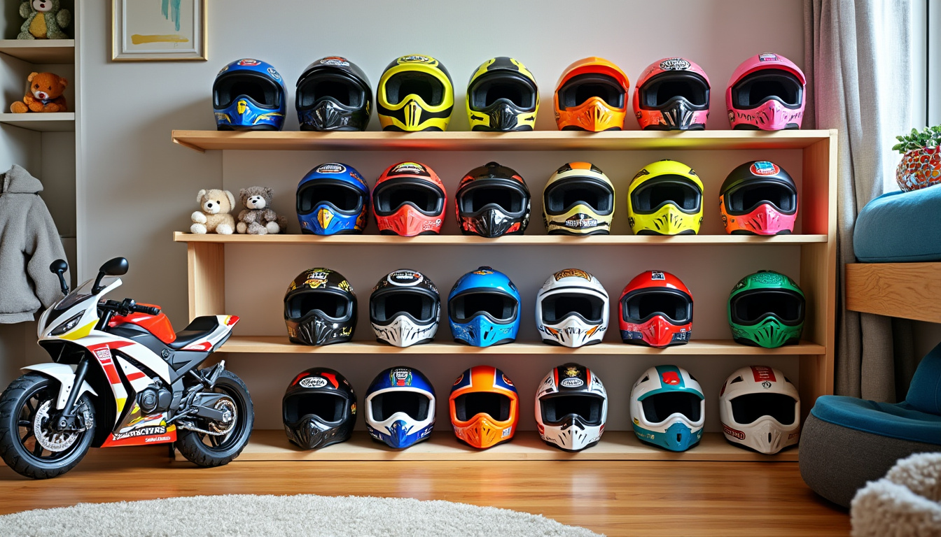 découvrez notre sélection de casques de moto spécialement conçus pour les enfants. sécurisés, confortables et stylés, ils garantissent une protection optimale lors des balades à deux roues. offrez à vos petits aventuriers la sécurité qu'ils méritent avec nos modèles adaptés à leur taille et leur personnalité.