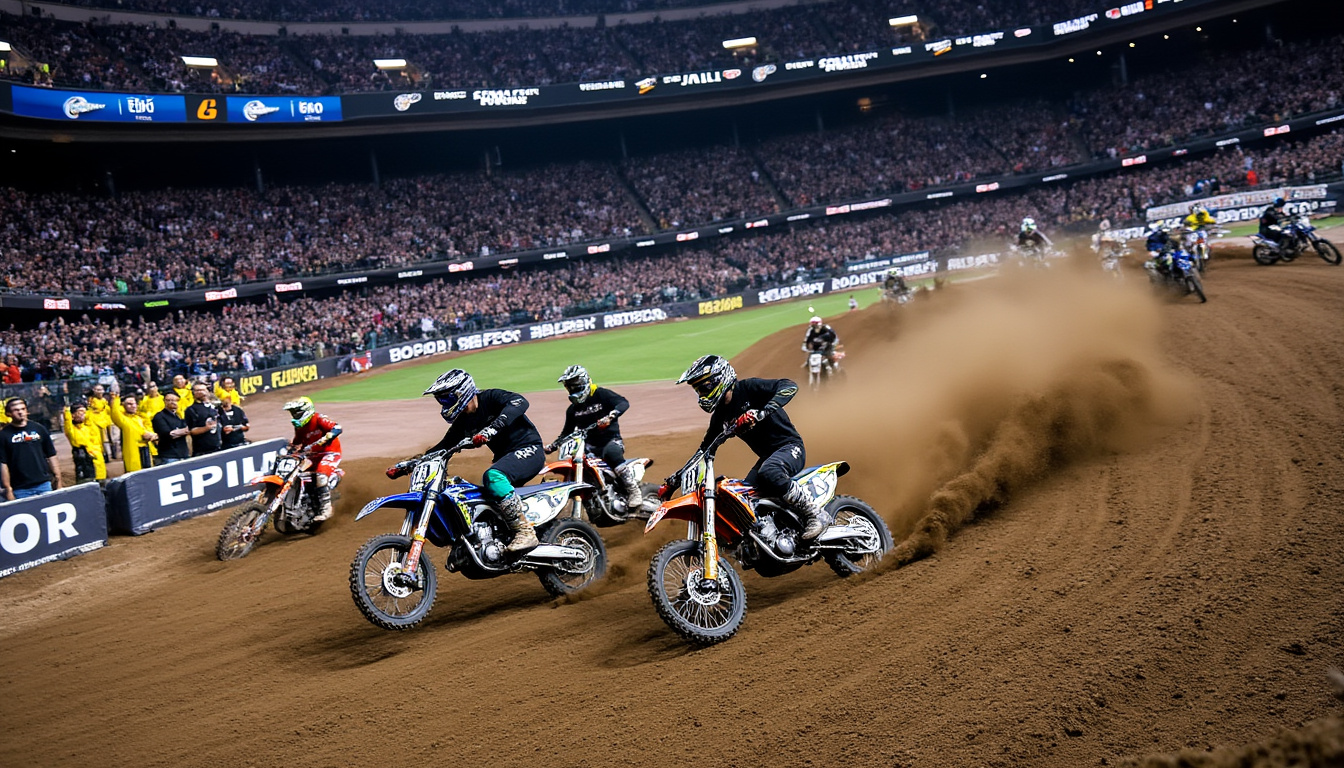 revivez l'incroyable victoire de deegan qui a décroché son titre lors du championnat sx us 250 à denver. une course palpitante remplie d'adrénaline et d'émotion, marquée par des performances exceptionnelles et une détermination sans faille.