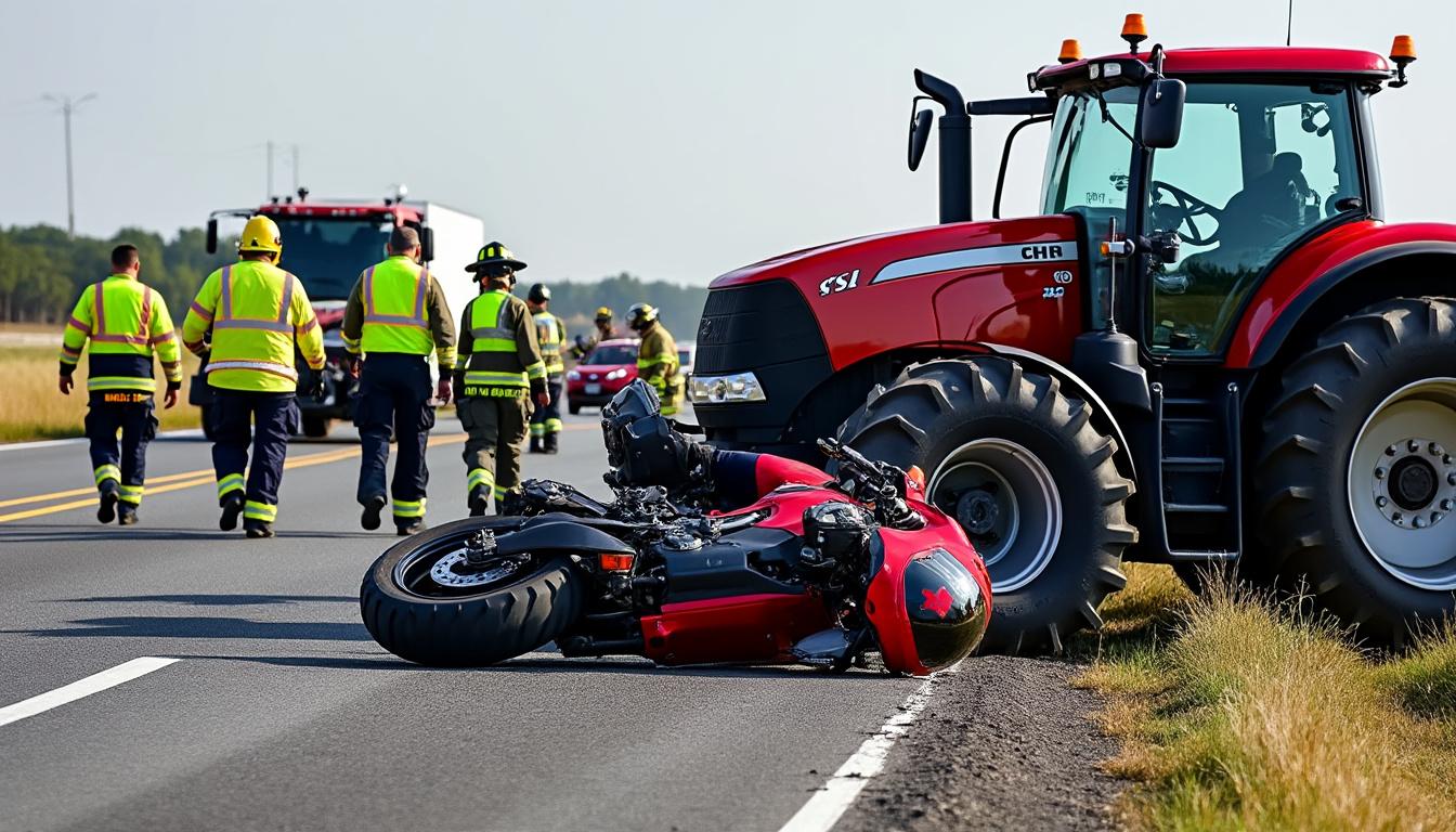 accident à jullianges : une collision tragique entre une moto et un tracteur a laissé la conductrice avec plusieurs blessures. découvrez les détails de cet incident survenu récemment et les conséquences pour la victime.