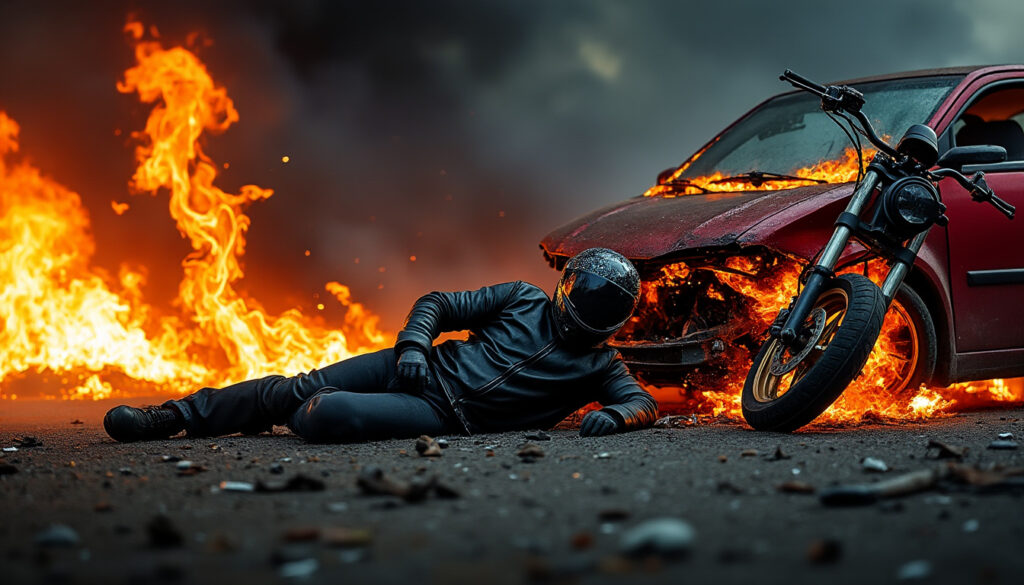 découvrez les détails d'une collision dramatique survenue à la roche-maurice, où une moto et une voiture ont pris feu. le motard se trouve dans un état critique après cet accident tragique. ne manquez pas les dernières informations sur cet événement choquant.